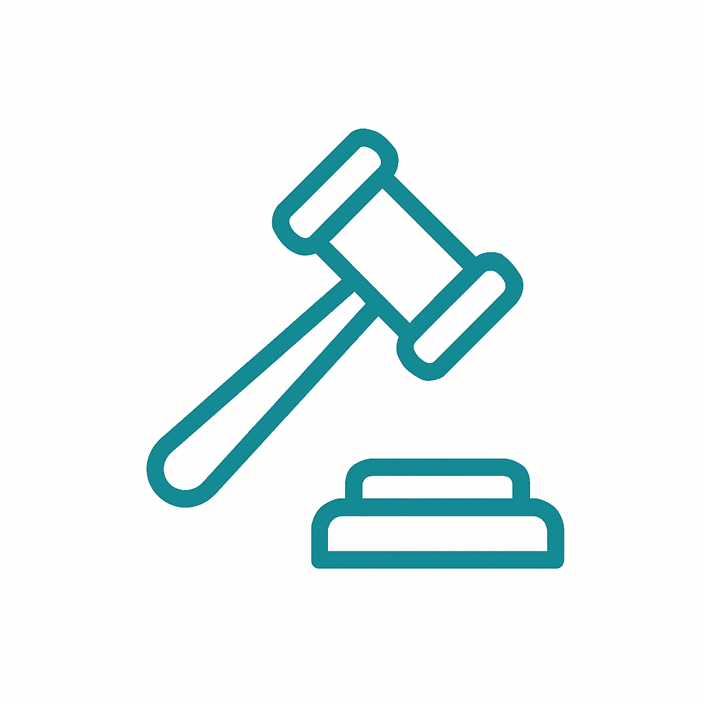Icon of gavel representing lawyer savings